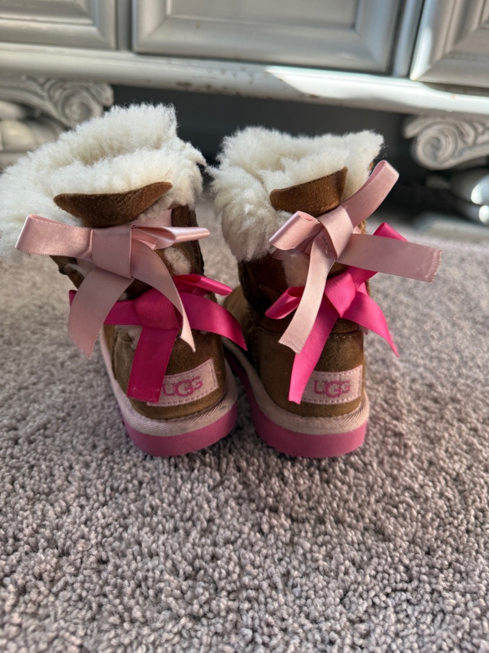 UGG Cream Shearling-Lined Boot Interior with Size Label
